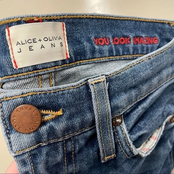 ALICE + OLIVIA Twisted Seam Step-Hem Cropped Jeans Amazing High Rise size 24 - Picture 8 of 16